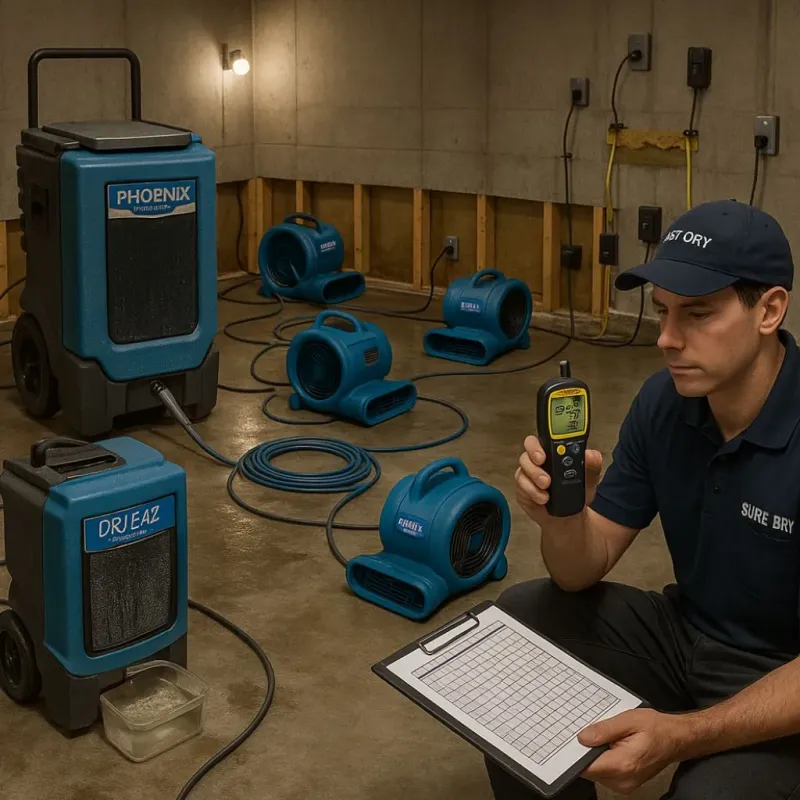 Structural Drying and Dehumidification process in Monroe, WA